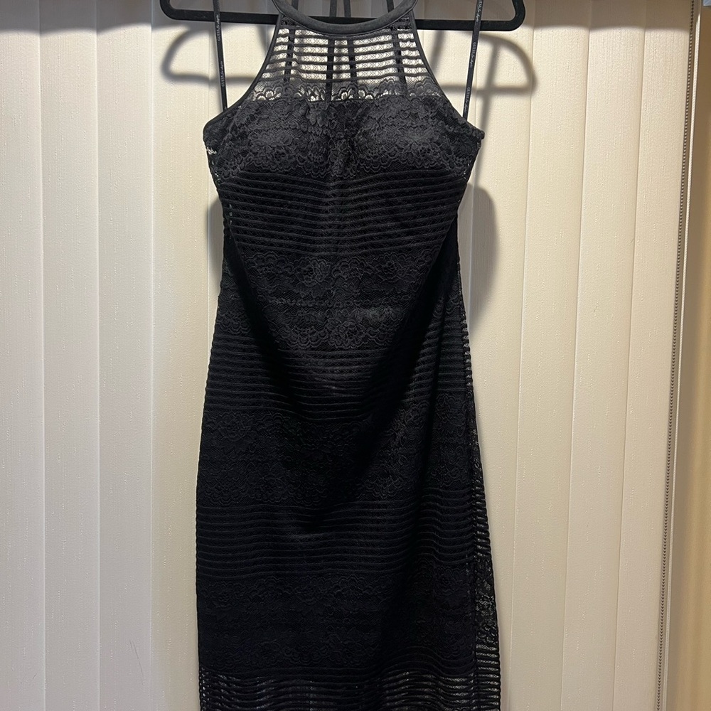 Guess Black Sheath Halter Midi Dress